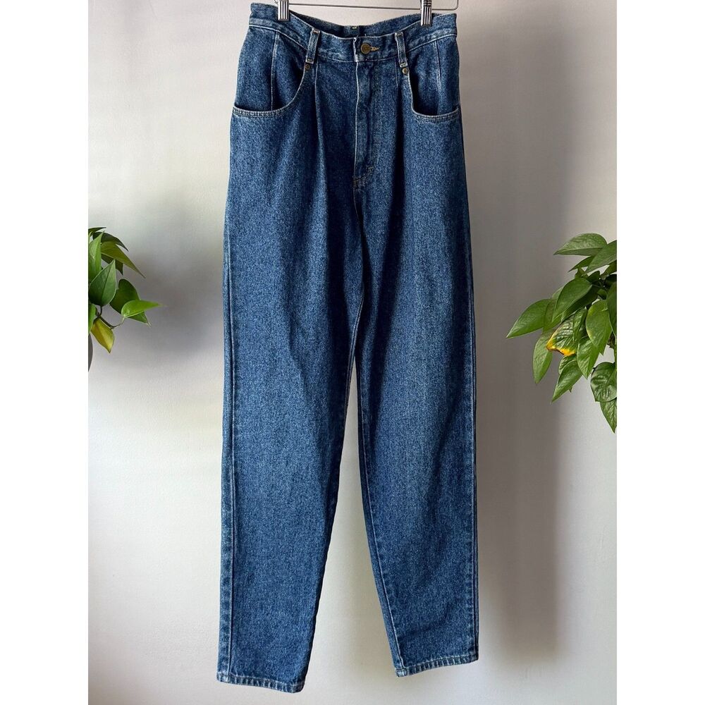 Vtg Y2K LL Bean High Waisted Pleated Denim Mom Jeans Size 10/32 Made in USA